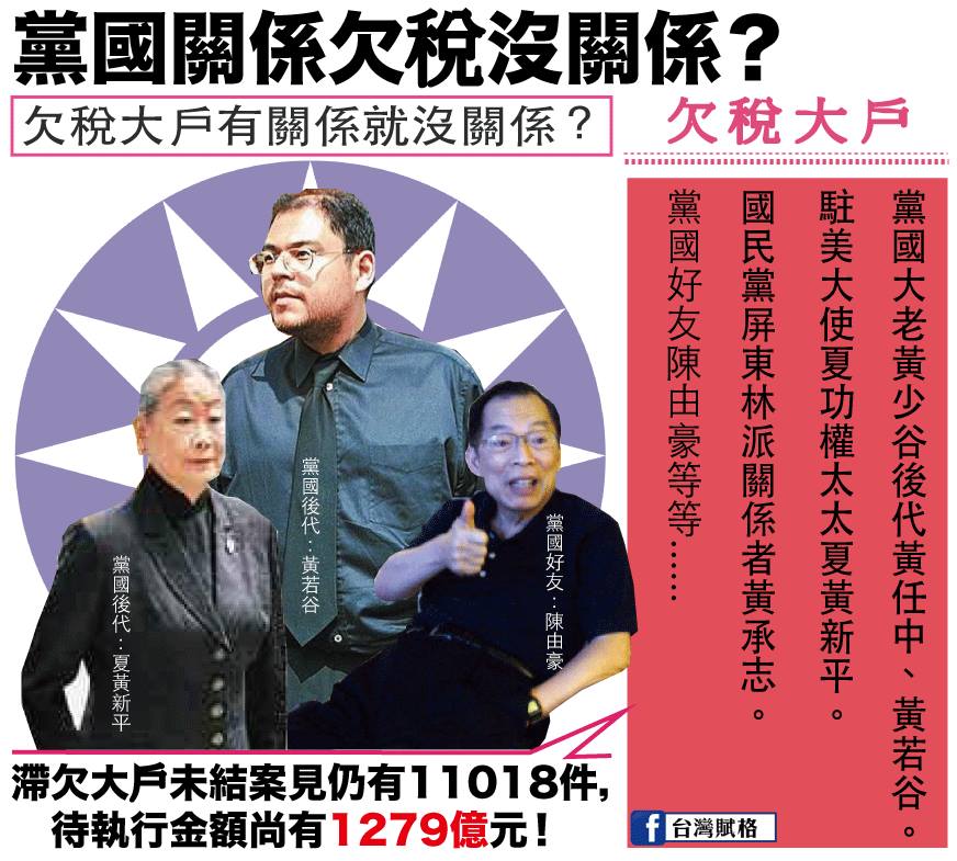 黨國關係欠稅沒關係?