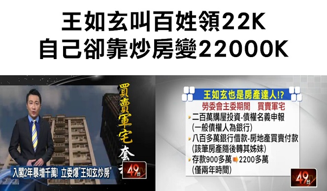 百姓領22K 官員領22000K