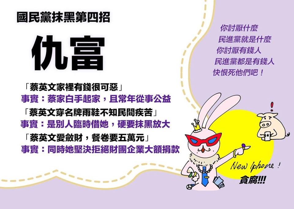 國民黨抹黑第四招：仇富